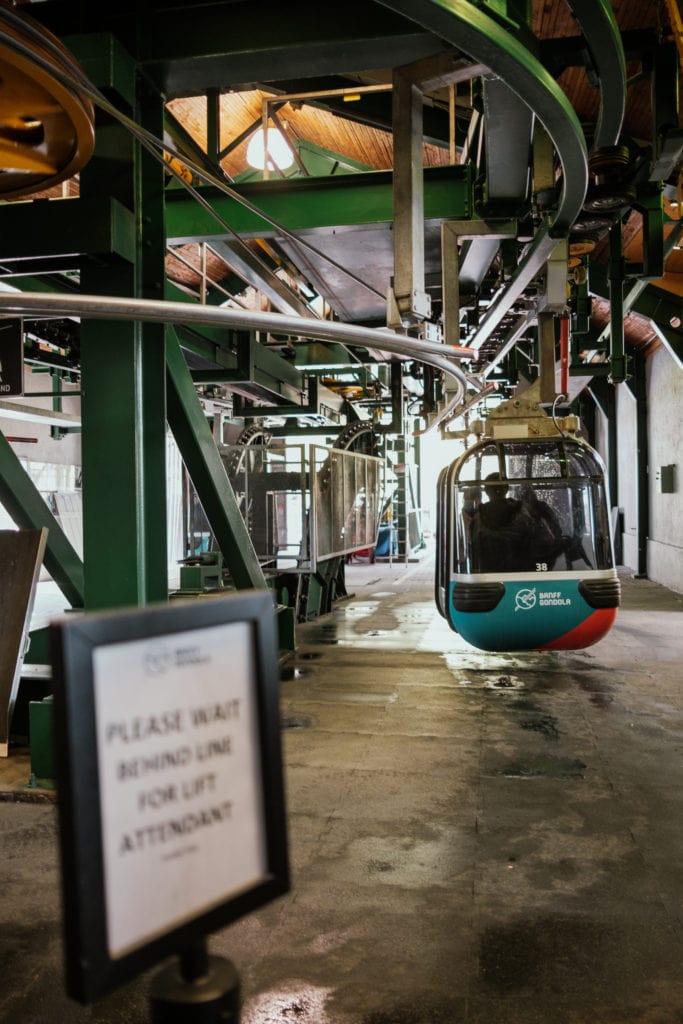 Inside the Banff Gondola station.
