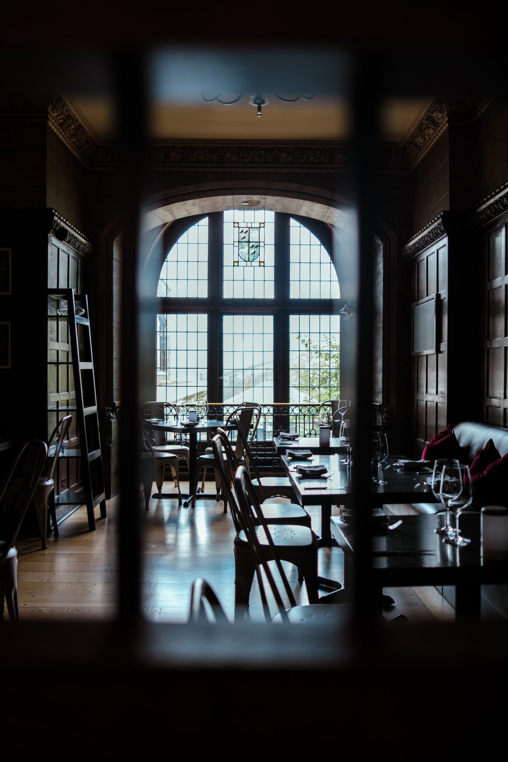 A restaurant inside the Fairmont Banff Springs hotel.