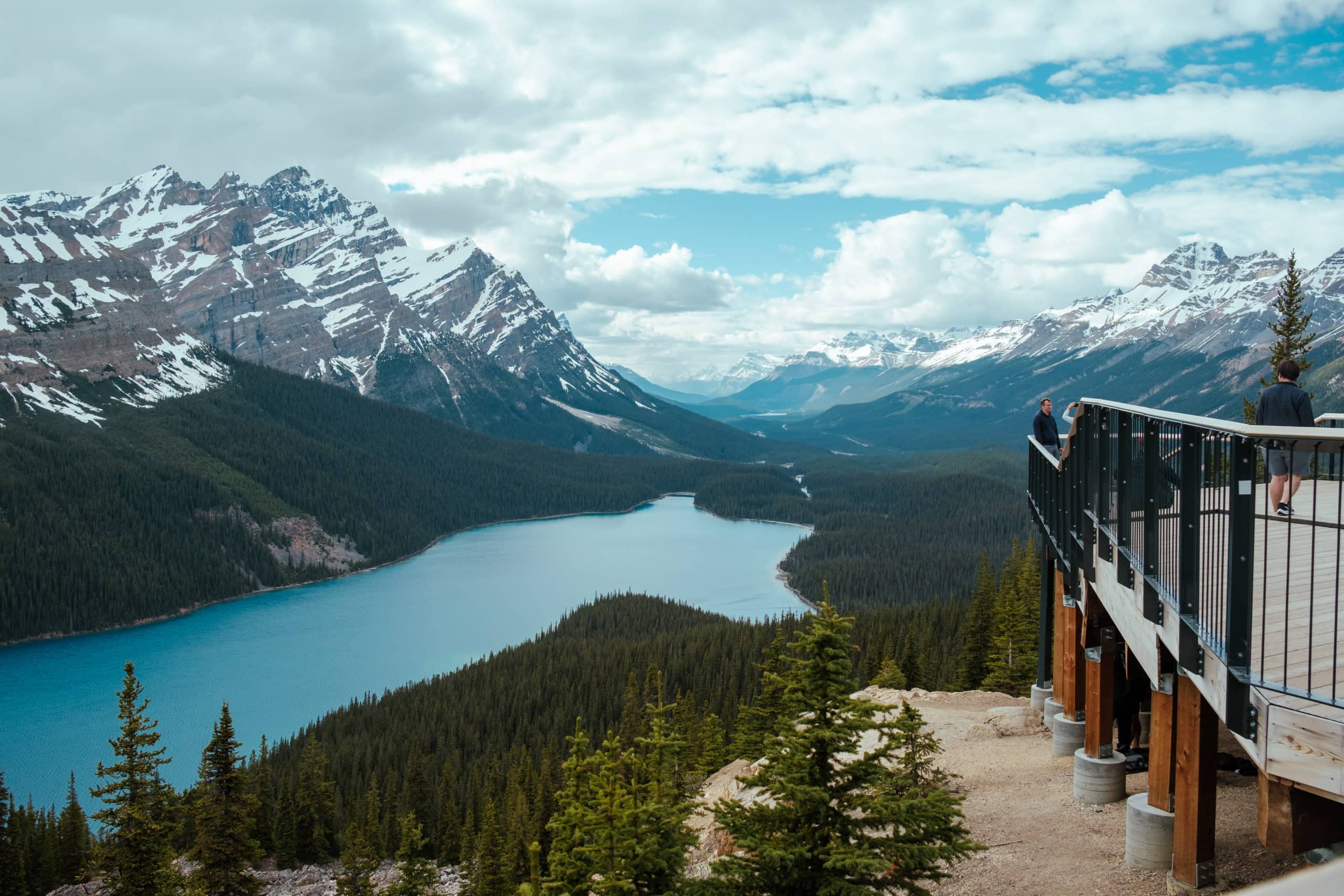 Peyto Lake, as seen from above.