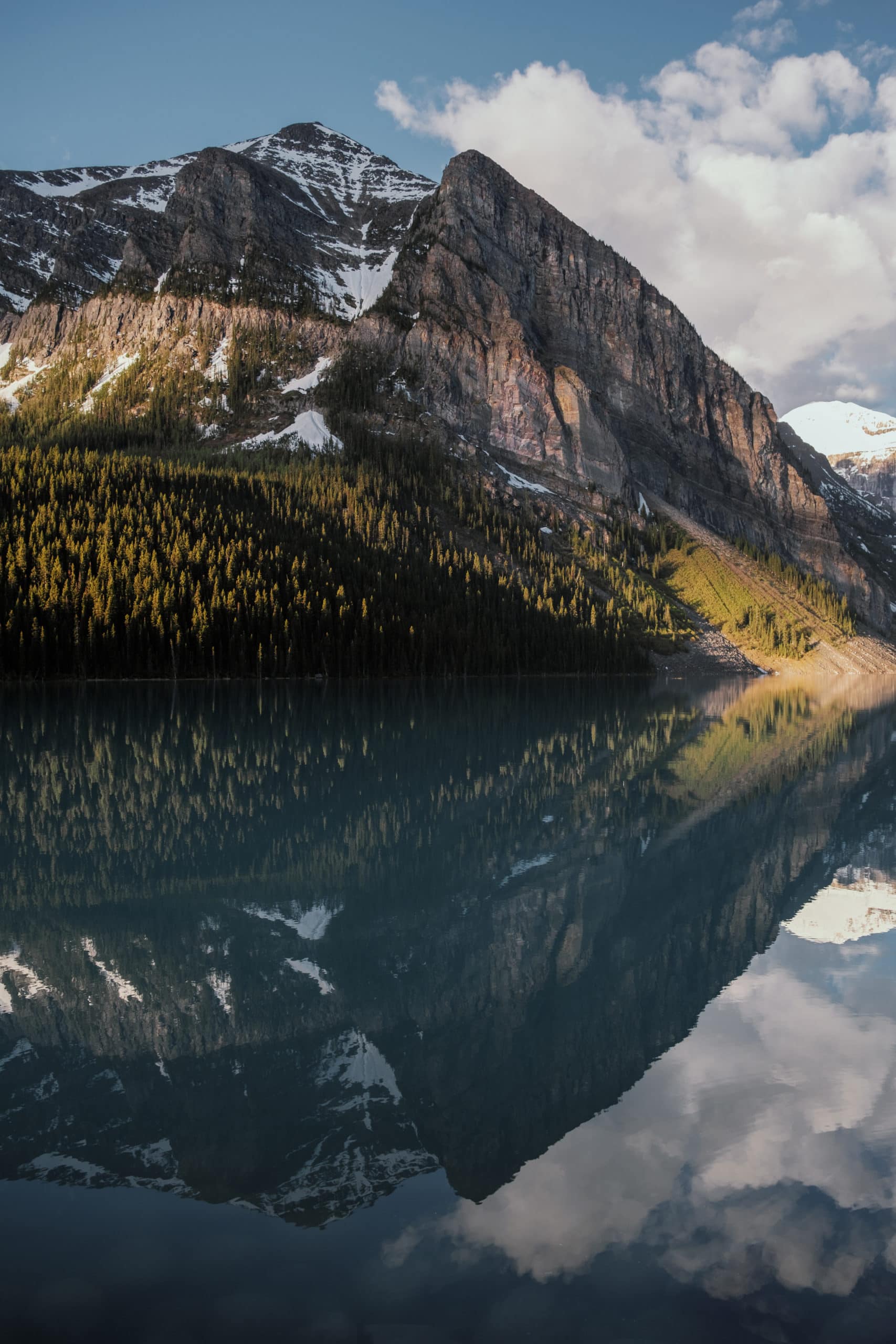 An early morning reflection in Lake Louise.