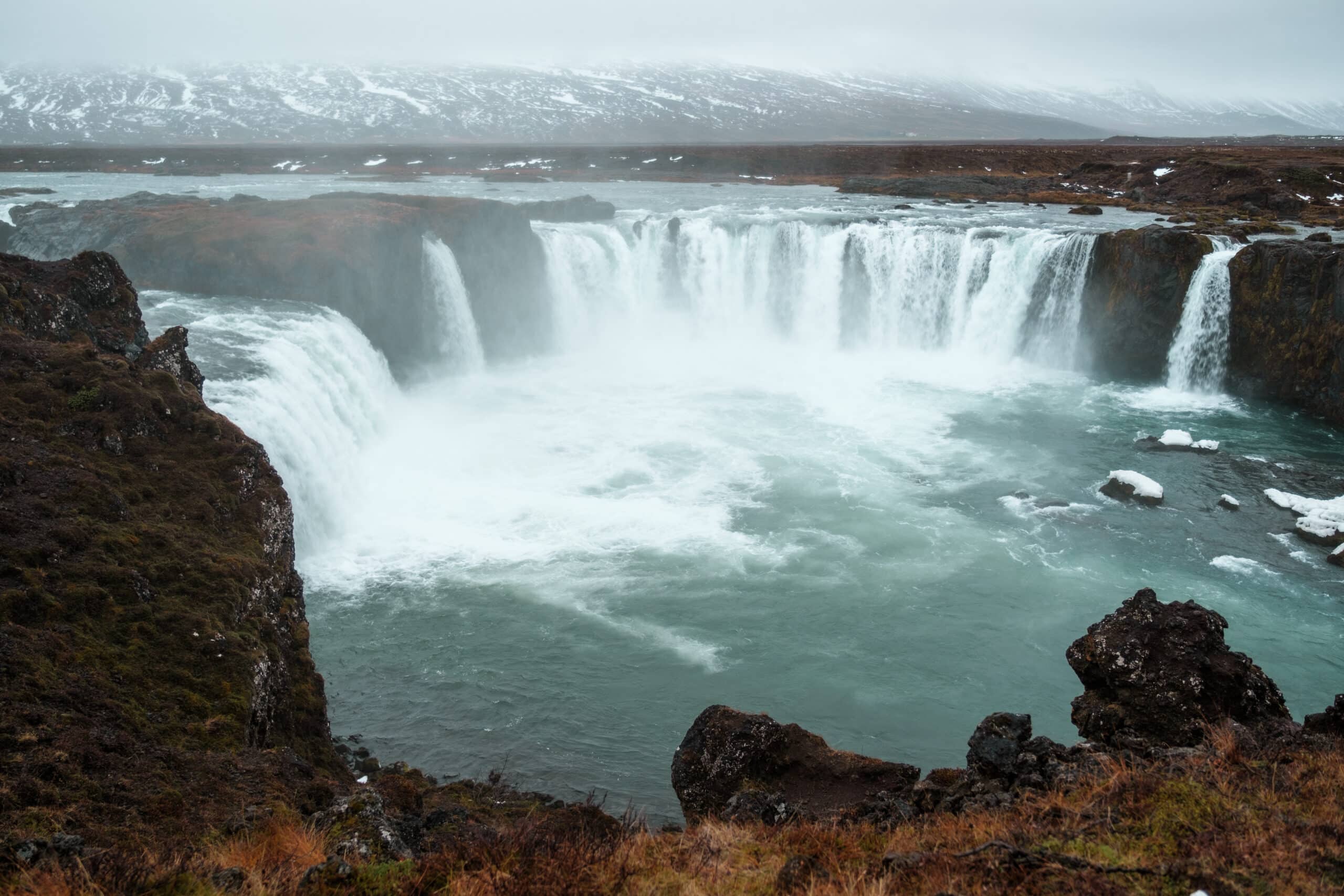 The wide and powerful Godafoss.