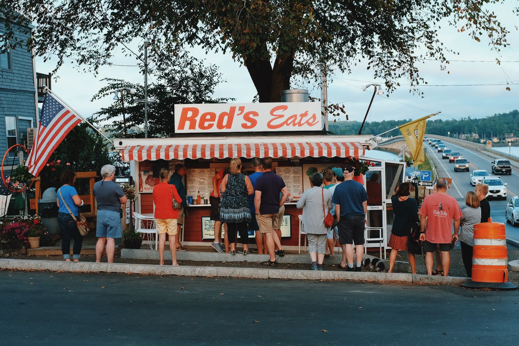 People lined up at Red's Eats.