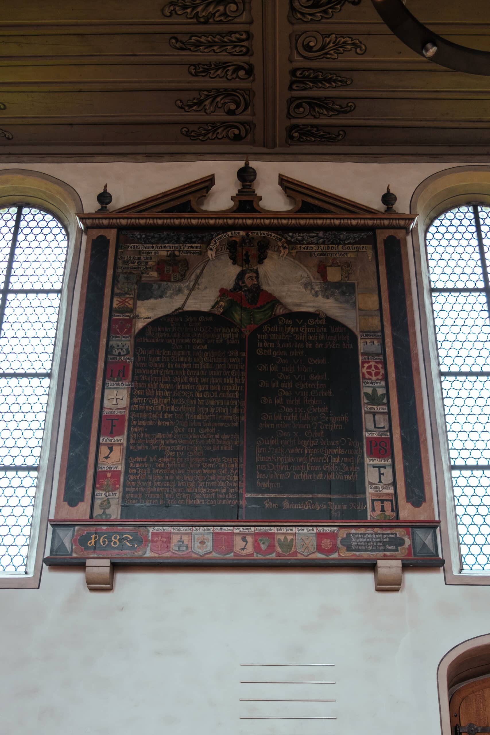 A closer view of the plaque in Landeskirche.