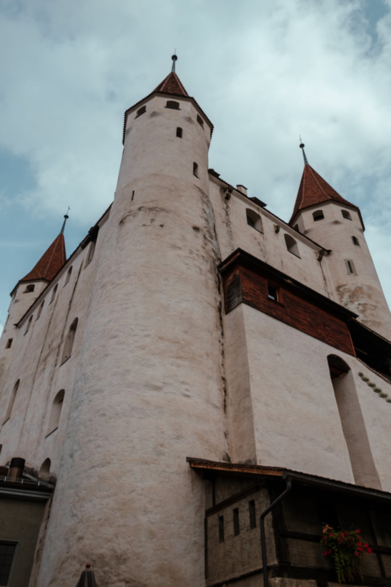 Looking up at Thun Castle from the ground.
