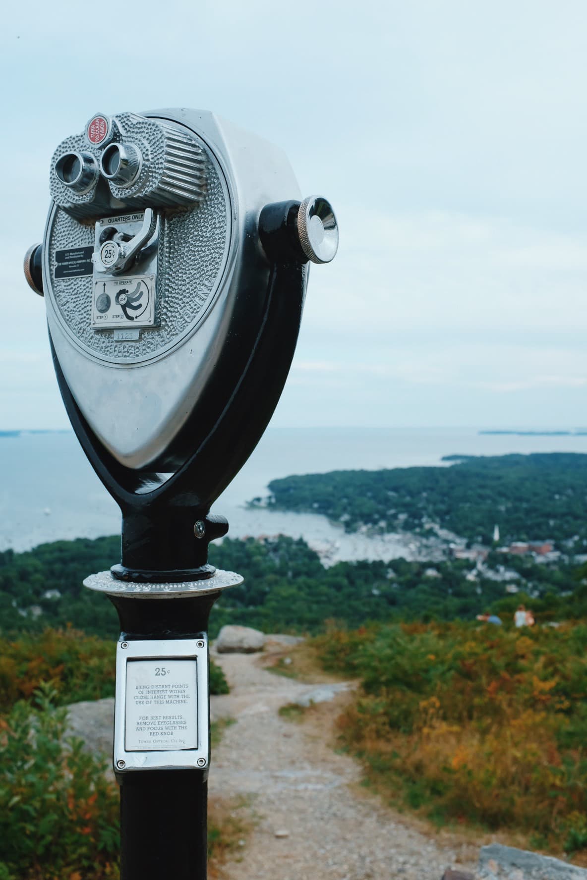 A viewing machine on Mount Battie.