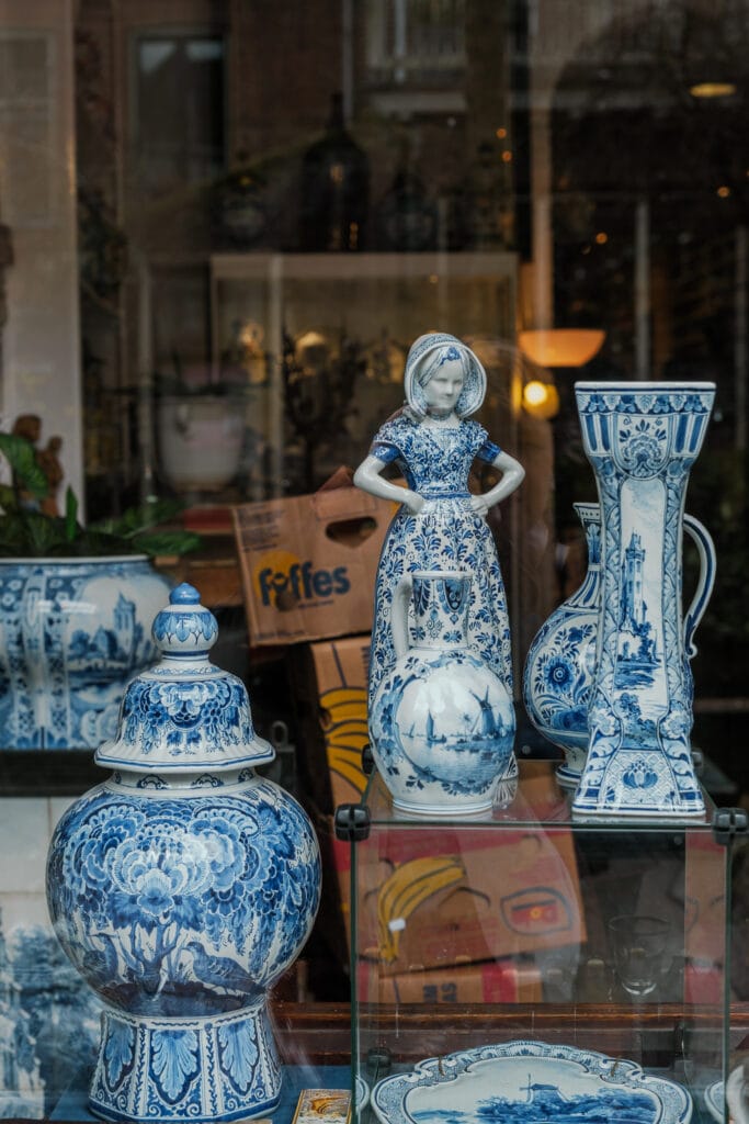 Blue and white Delftware.