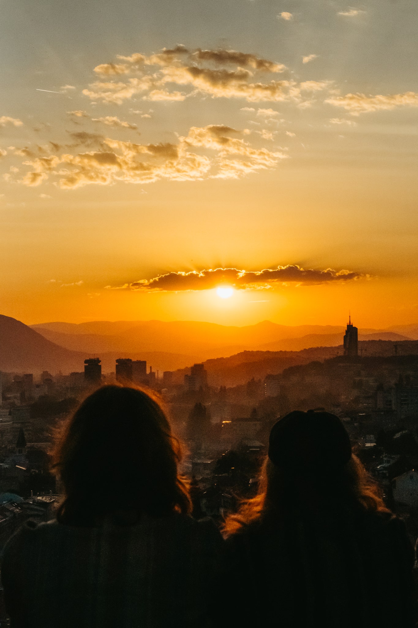 A sunset in Sarajevo.