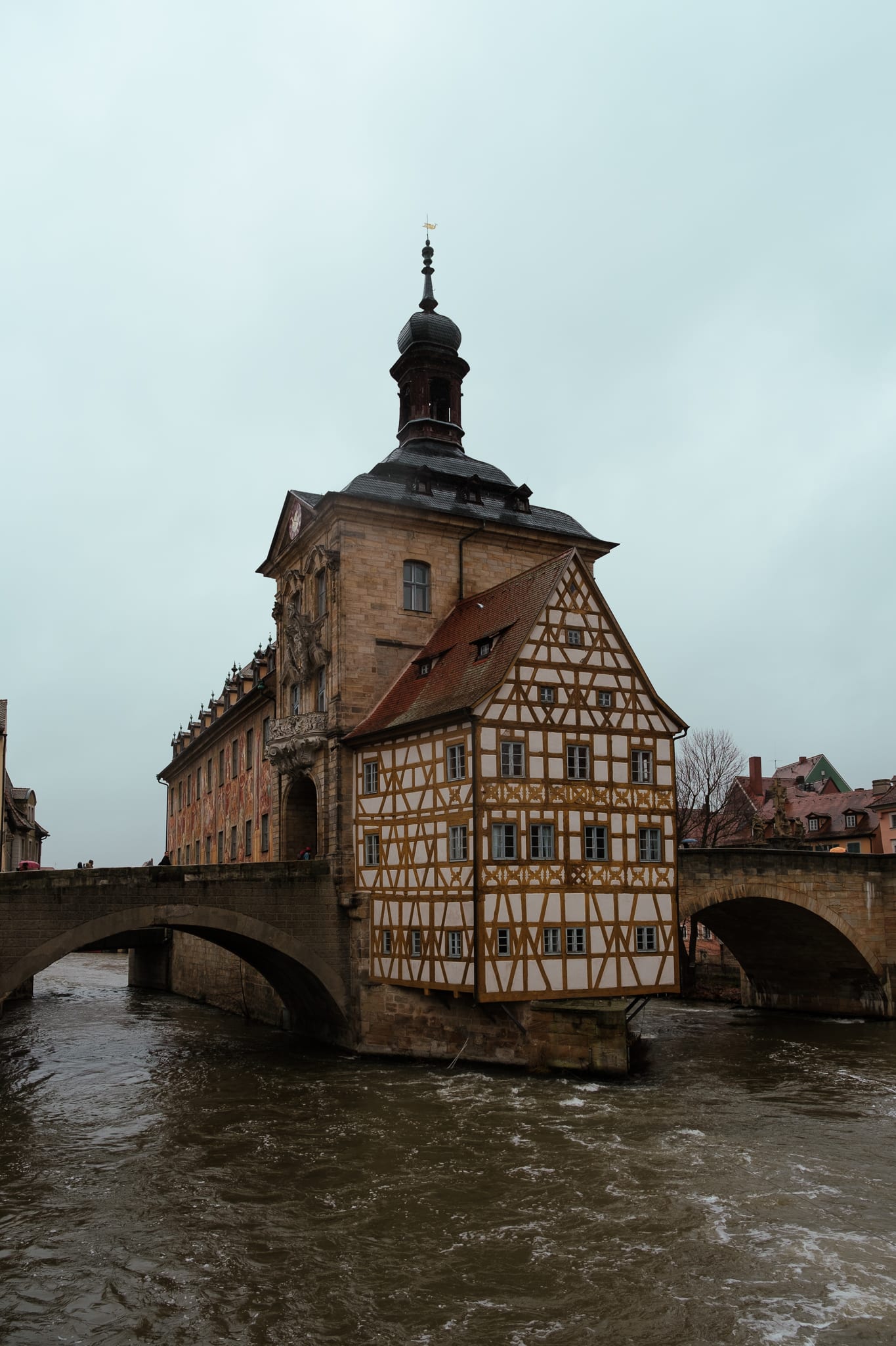 Bamberg's city hall, perched in the middle of a bridge.