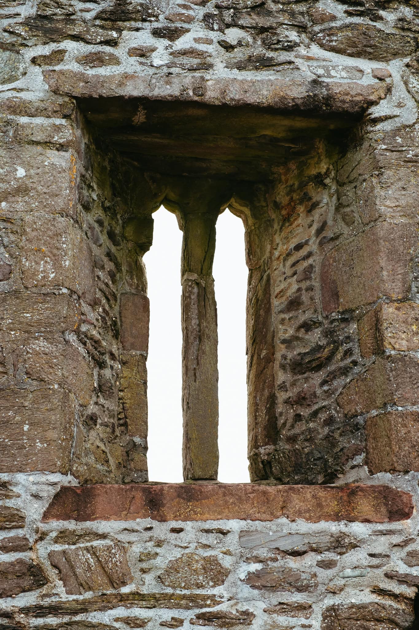 A window at a ruined abbey.