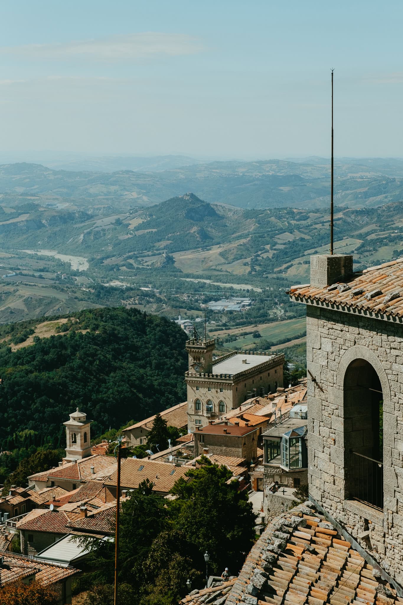View of Rooftops in San Marino from Guaita Tower.
