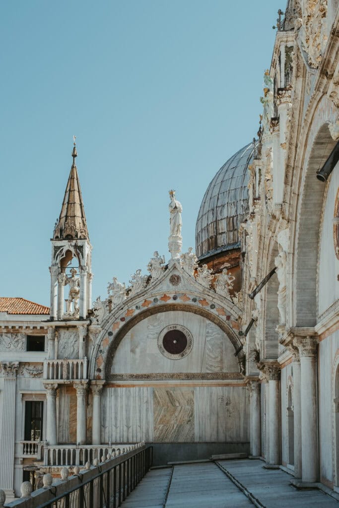 A corner of the balcony of St. Mark's Basilica.