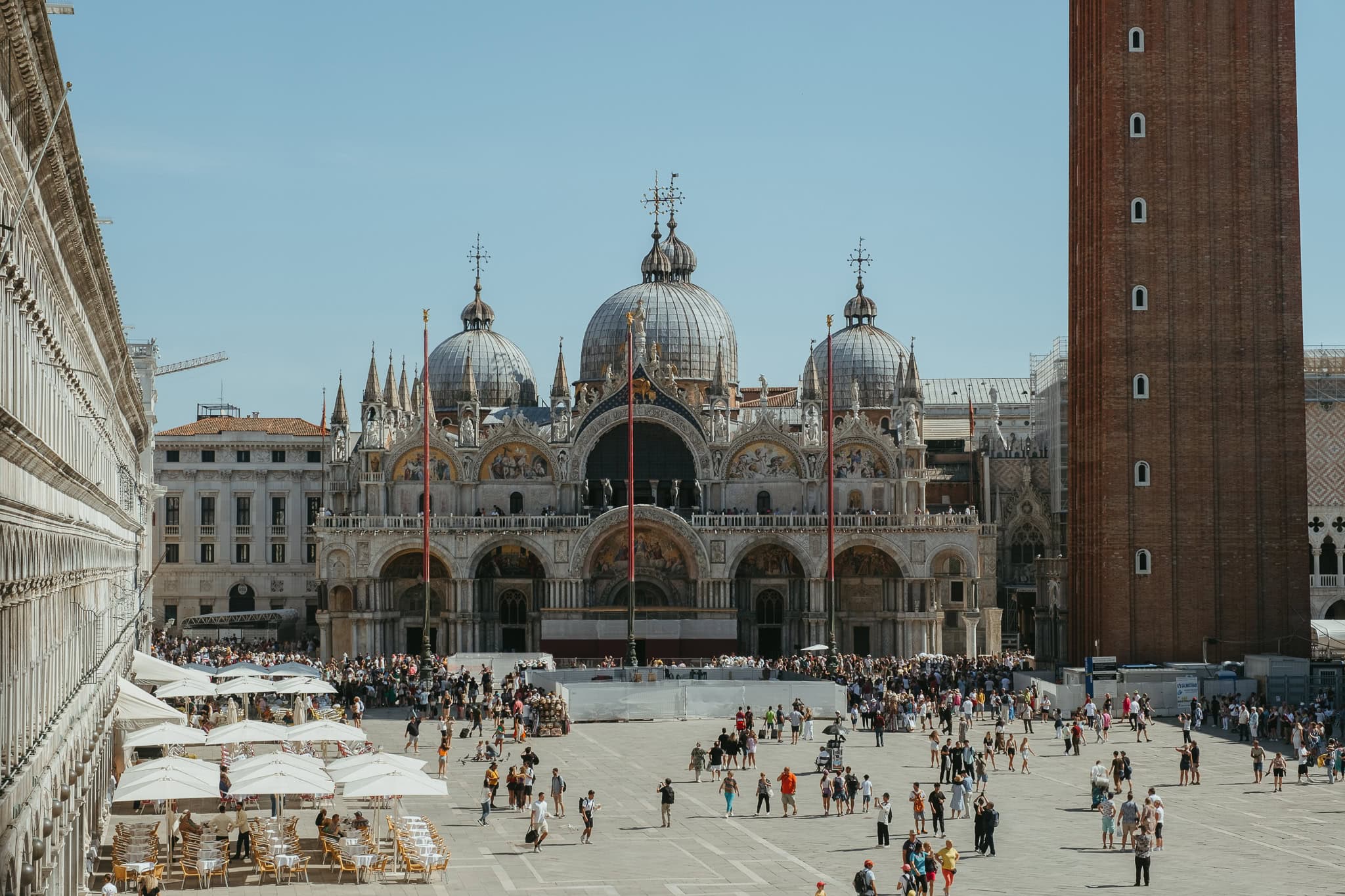 St. Mark's Basilica and the base of its campanile.
