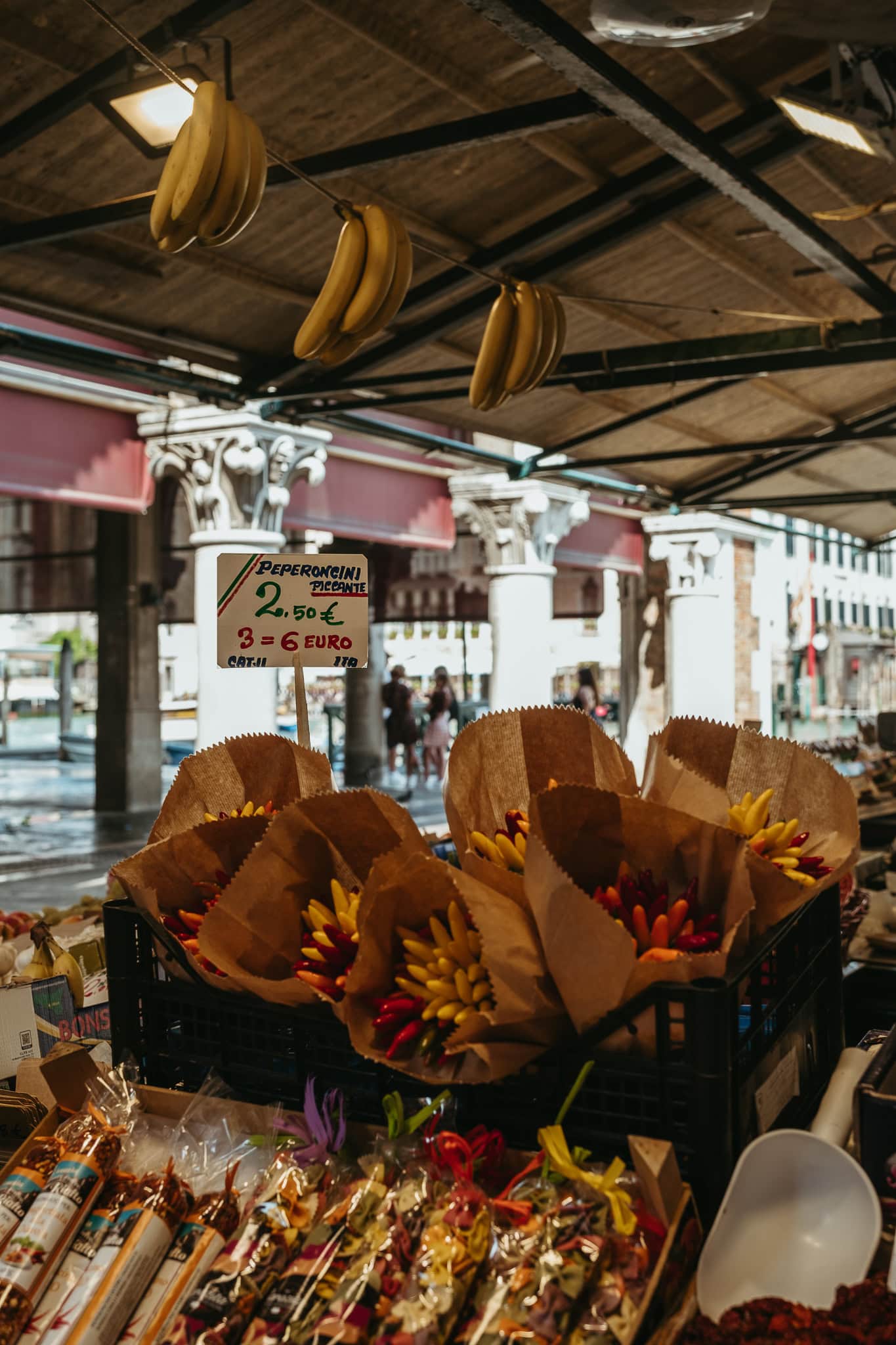 Items for a sale at a market stall.