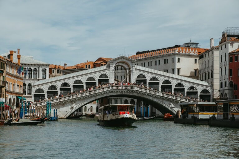 Rialto Bridge, as seen from the Grand Canal.