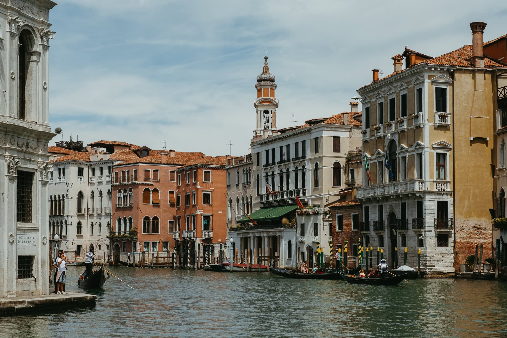 Buildings along the Grand Canal in Venice.