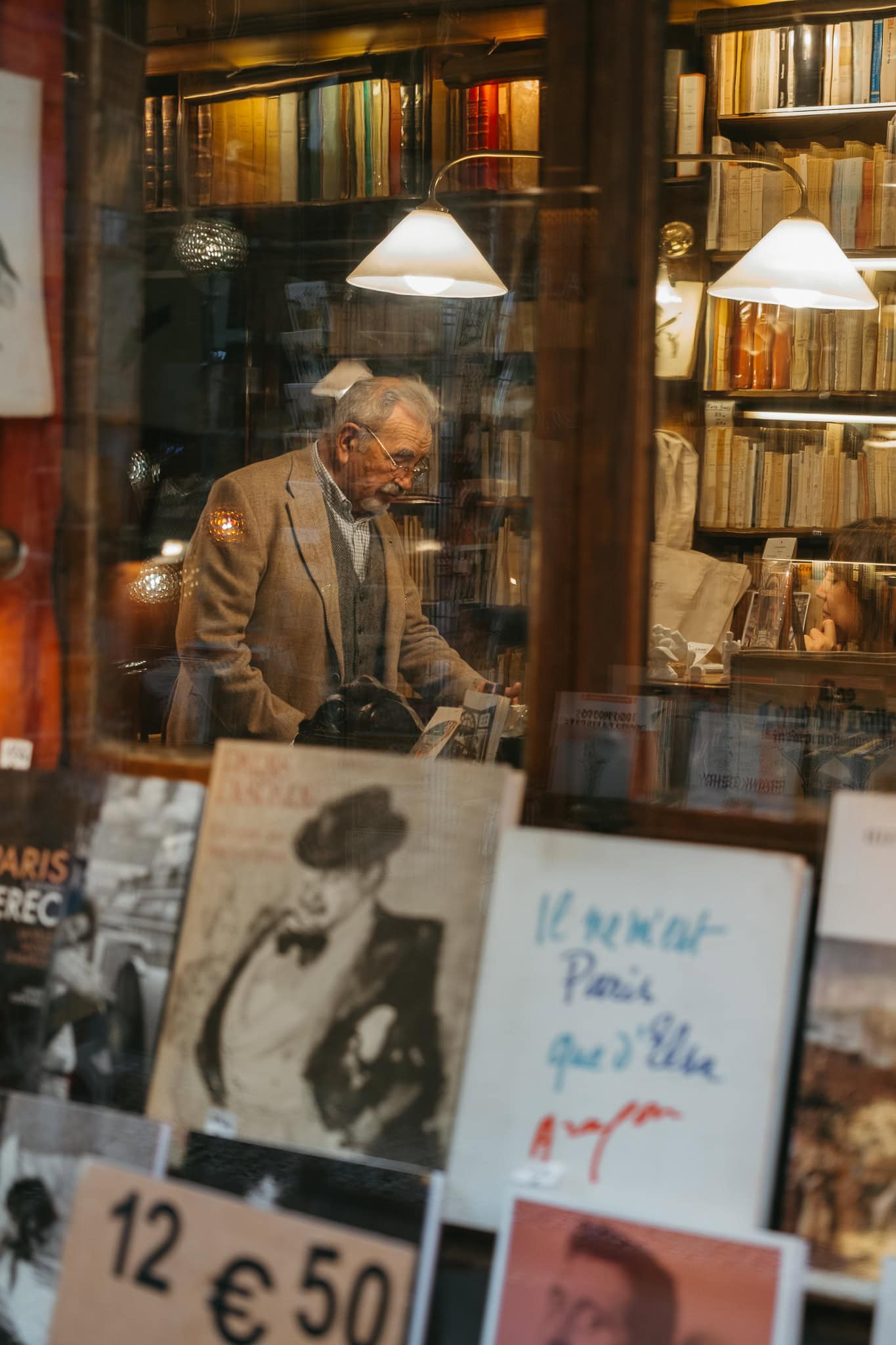A man inside a book shop.